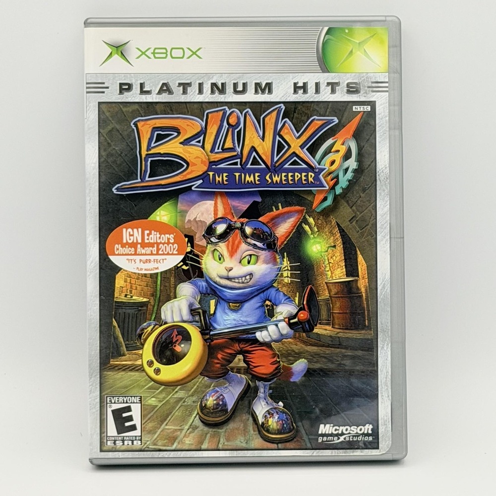 Blinx The Time Sweeper Microsoft Xbox Platinum Hits Complete CIB 2003 E NTSC